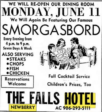 Falls Hotel (Newberry Hotel) - June 1973 Ad (newer photo)